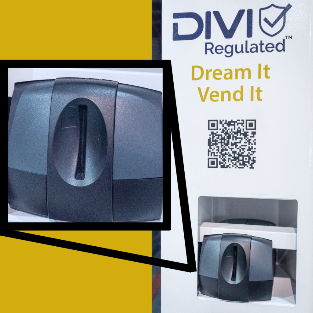 The DIVI robotic vending machine outfitted with an ID scanner